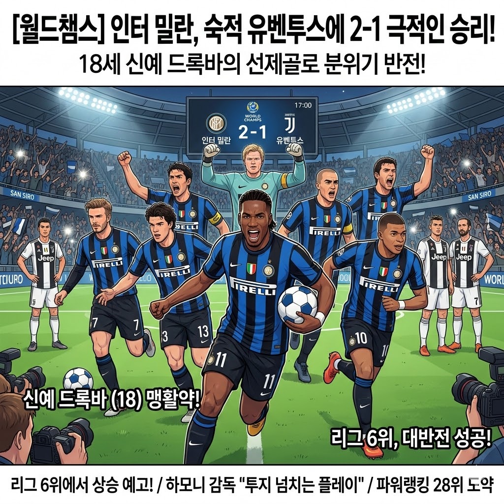 인터 밀란, 유벤투스 격침! 18세 드록바 ';원더골